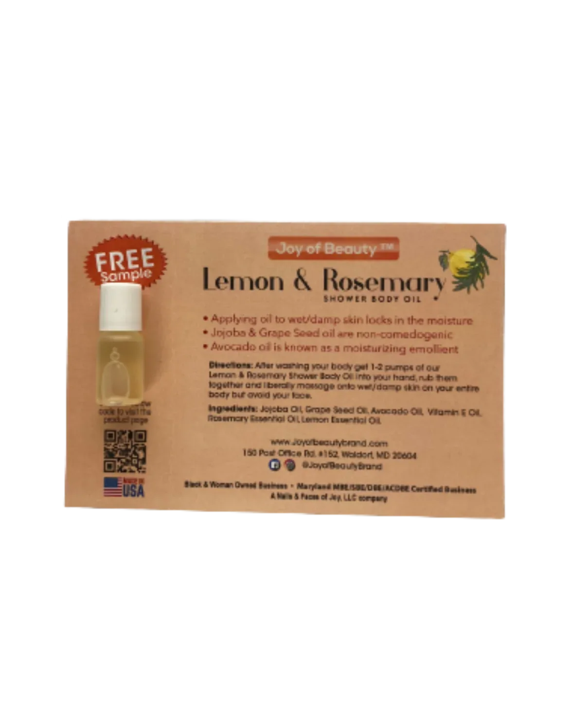 Lemon & Rosemary Shower Body Oil