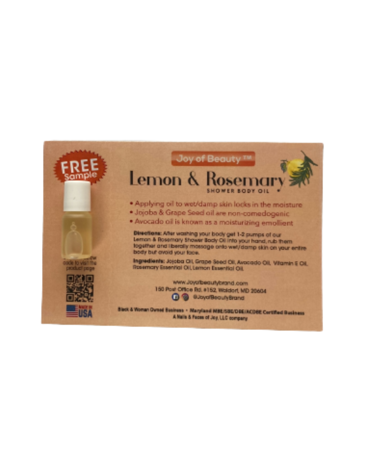 Lemon & Rosemary Shower Body Oil
