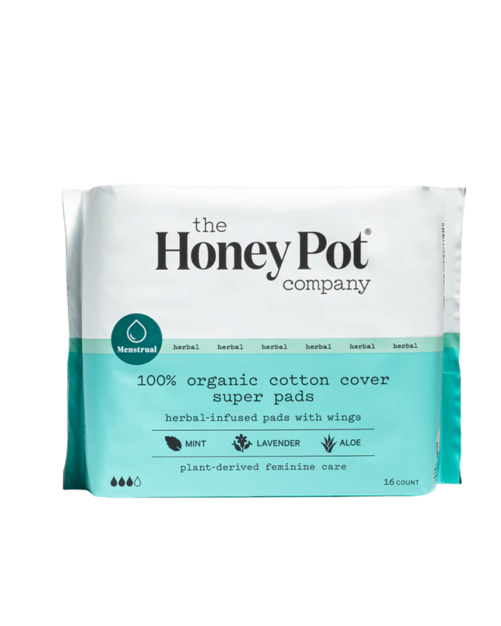  The Honey Pot Company - Herbal Heavy Flow Pads w/Sensitive  Wipes & Wash Bundle - Great Postpartum Essentials Kit - Super Absorbant Pads,  Fragrance Free Feminine Wash and Wipes : Health