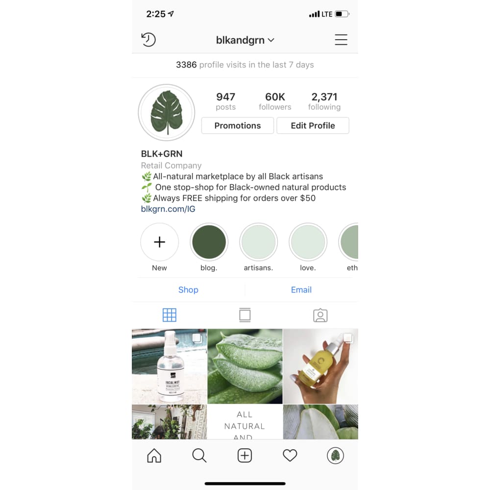 Instagram Story - Marketing All-Natural Black and Green Black and GRN black owned beauty brands Black Owned Washington DC